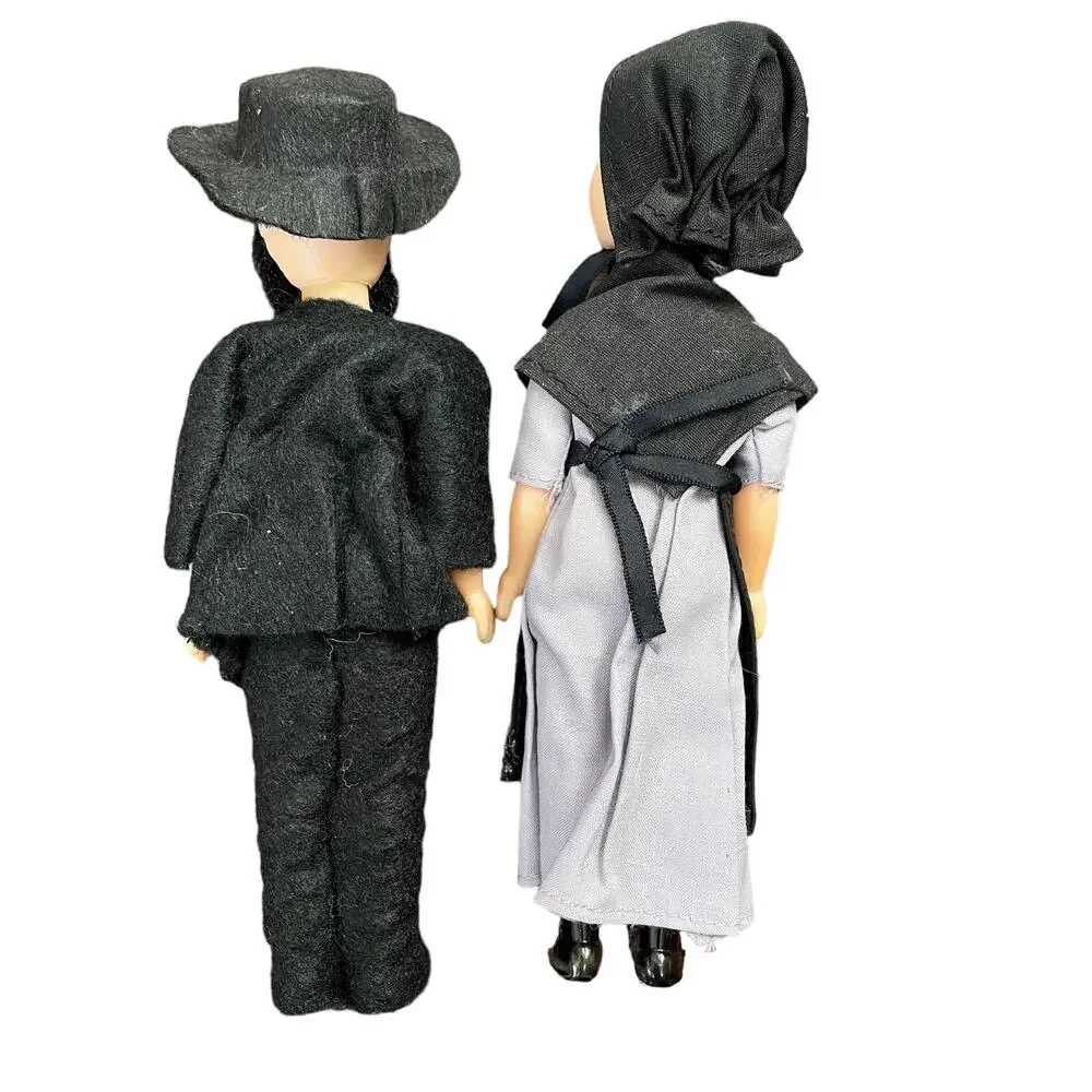Vintage 1960s Amish Dolls Souvenir Toy Sleep Eyes String Limbs Pennsylvania READ